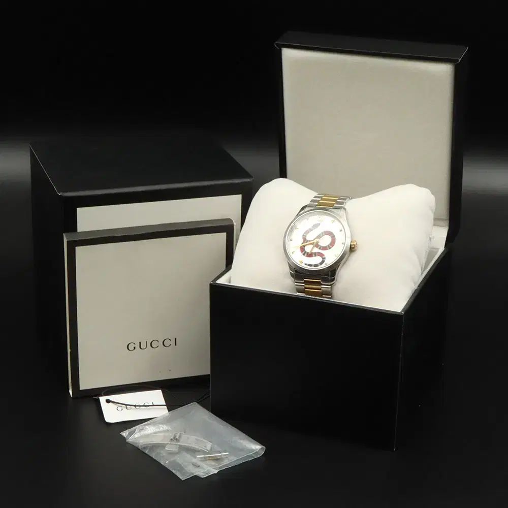 グッチ 38 MM スチール ゴールド コンビ Gタイムレス キングスネーク 時計