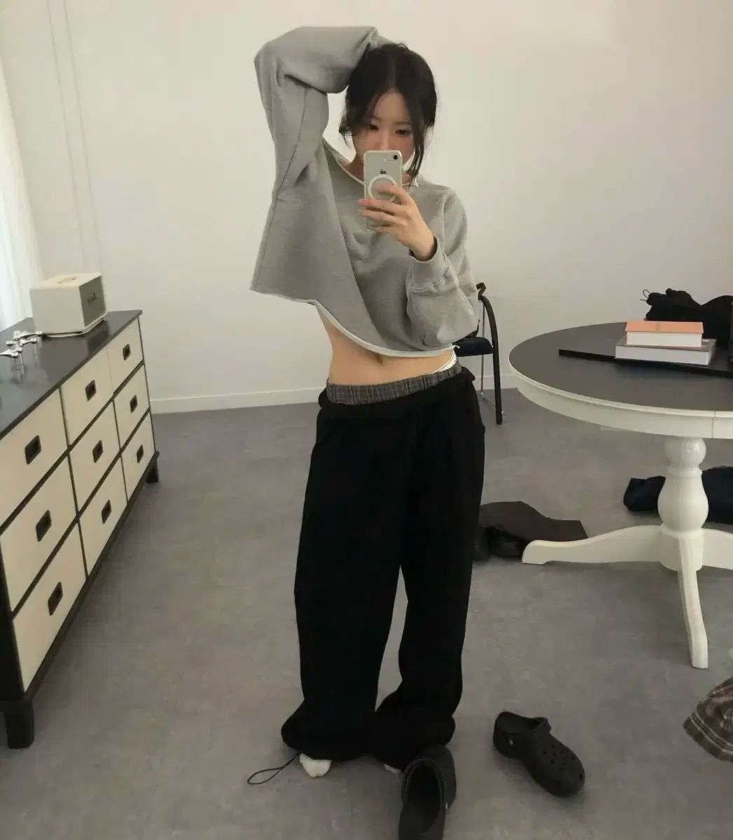 yue project 유 프로젝트 CHECK トレーナー パンツ