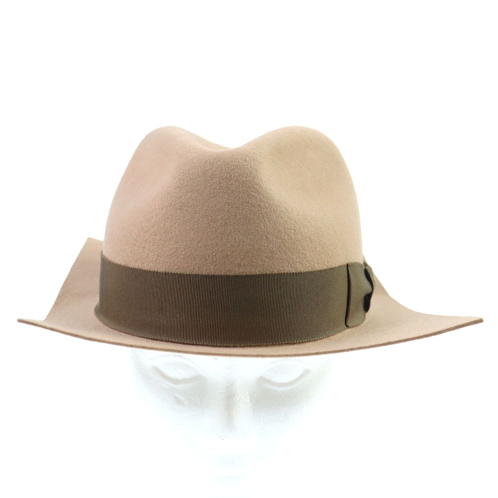 Vivienne Westwood ヴィヴィアンウエストウッド 219161 VH 36 ウール オーブ刺繍 リボン付き フェルト スクエアブリム 中折れ帽 ハット ピンクベージュ F メンズ