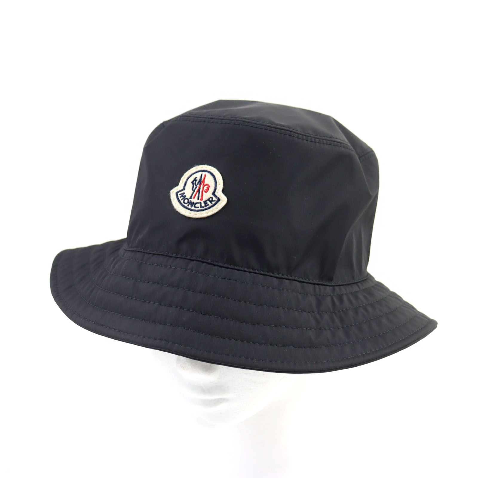 MONCLER モンクレール 製 I10913B00003 68352 BUCKET ナイロン ロゴワッペン付き バケットハット ブラック L 保存袋付き イタリア製 メンズ