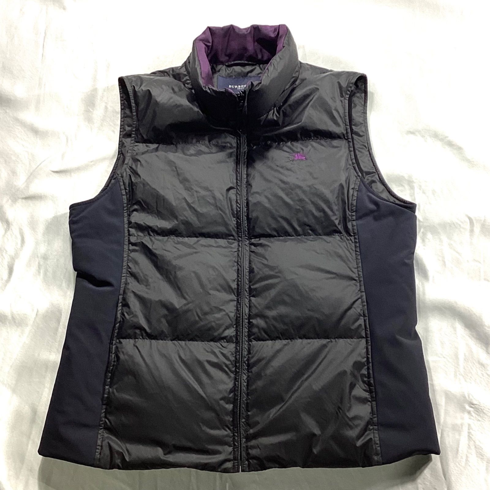 BURBERRY GOLF バーバリーゴルフ ダウンベスト ブラック パープル
