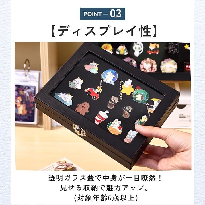 ideamall ピンバッジ 収納ケース グッズ 推し活 缶バッジ ディスプレイ