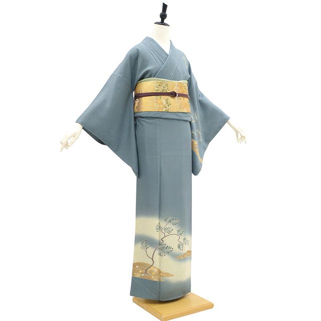 k0998 未使用品 逸品 上品 金彩加工 初代 松井青々 作 正絹 訪問着 新古品】 訪問着 着物 未使用 正絹 作家物 松井青々 京友禅 落款有り