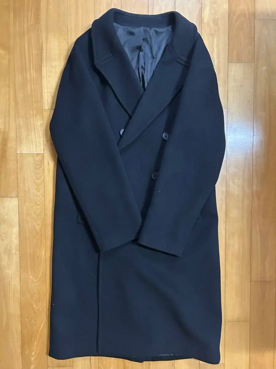 ムシンサ カシミア ブレンド オーバーサイズ ダブル コート ブラック 2XL