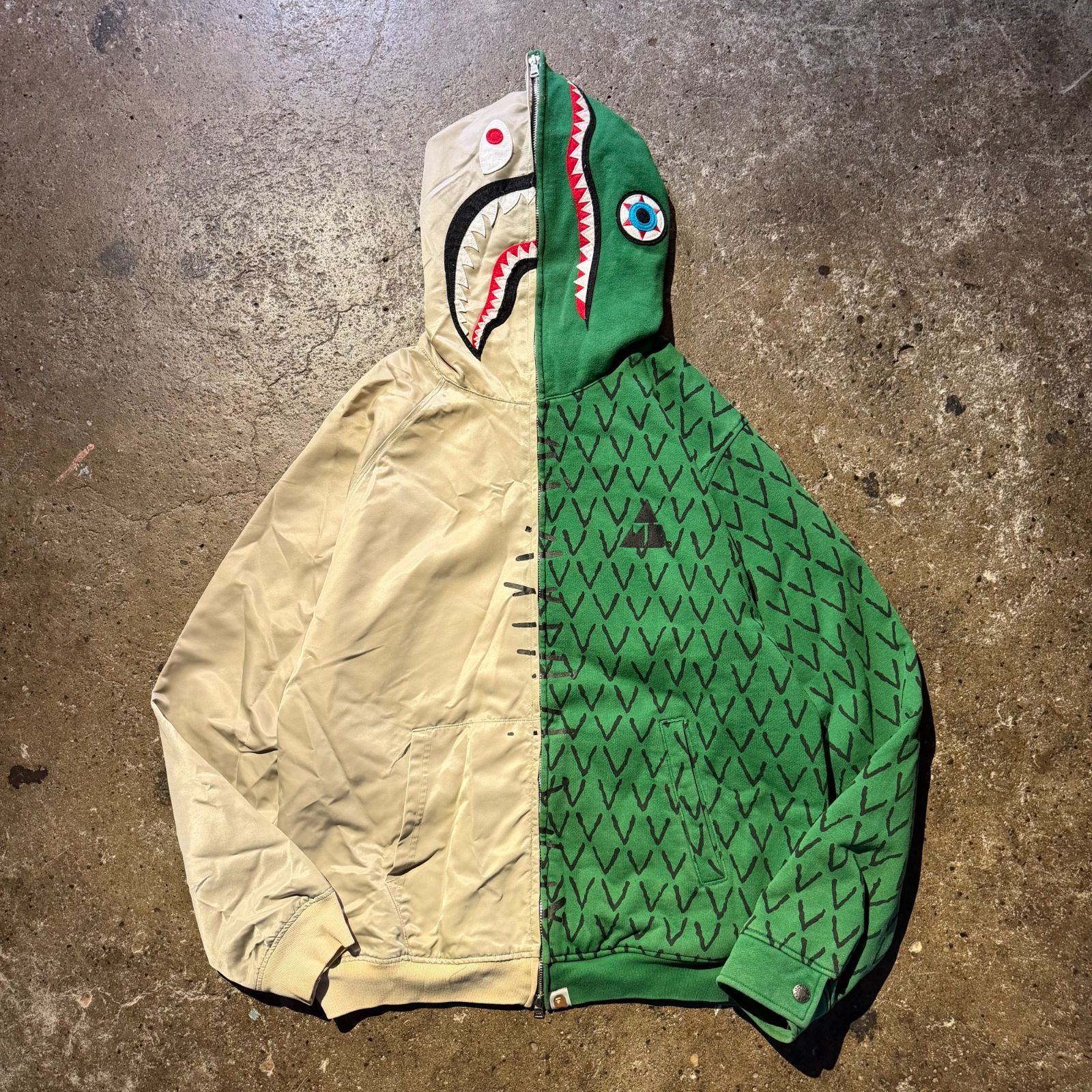 A BATHING APE x AMBUSH シャーク アリゲーター パーカー L BAPE ア 