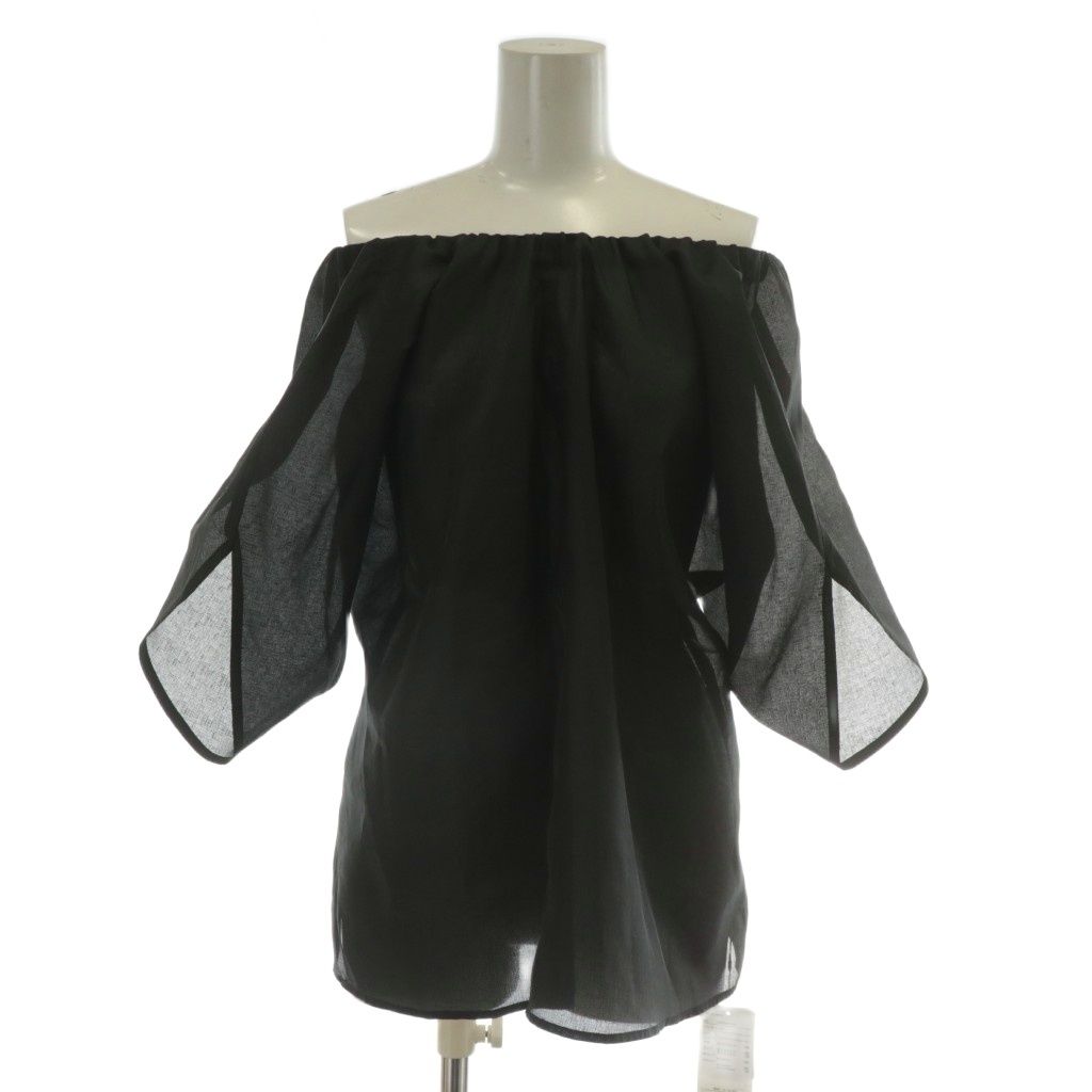 JENNE ジェンヌ ベアトップセットシアーオフショル 2WAY ブラウス トップス S 黒 ブラック iwa25ss-tp42 XZ GY19