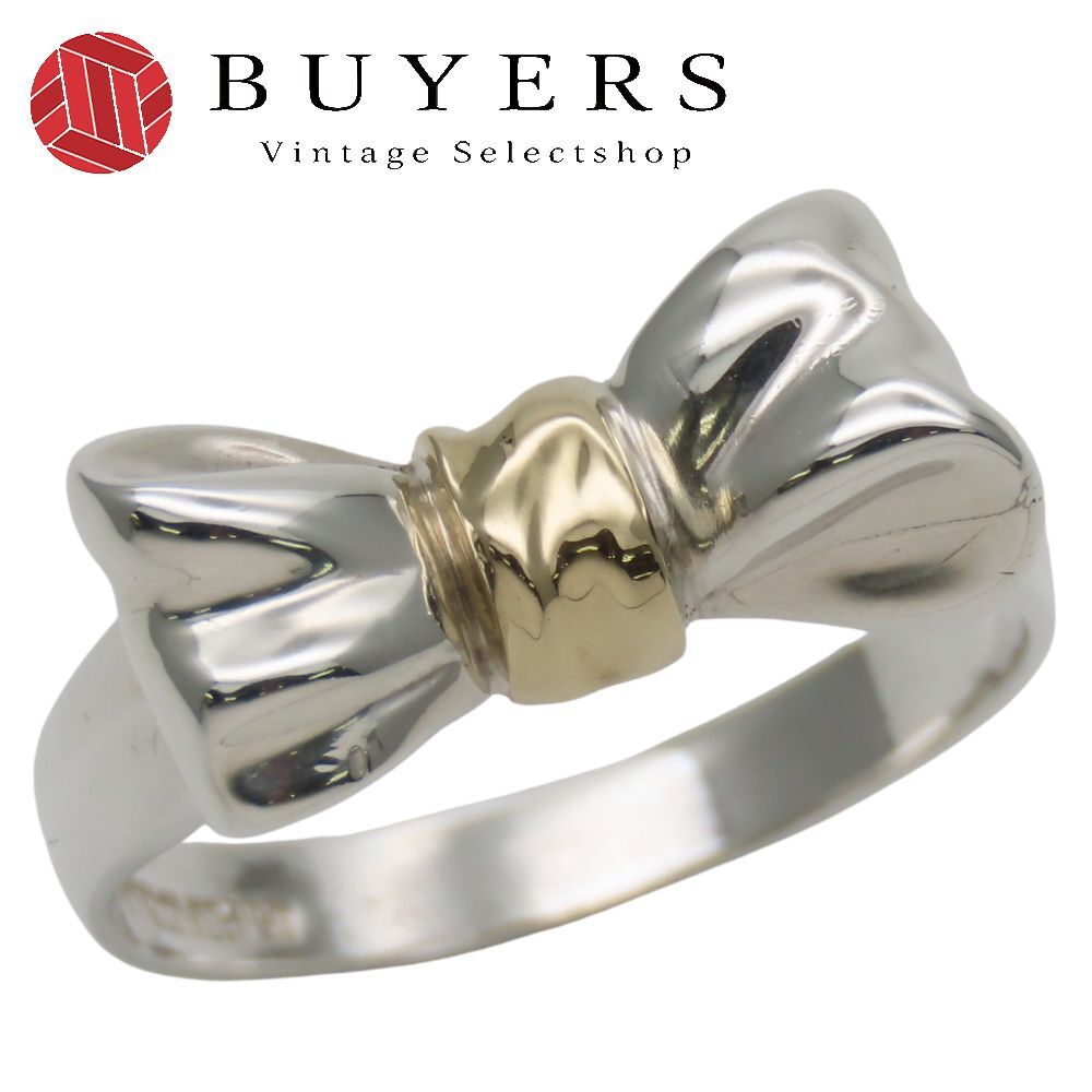 ティファニー リング 指輪 リボン シルバー925 K18YG 約3.6g シルバー イエローゴールド コンビ レディース 女性 TIFFANY-Co