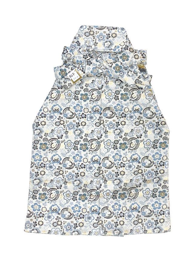 七五三 こども袴セット 2-3歳 男の子用 袴 紐下50cm 小物 7点セット 合繊 白金系 古典柄 IHB406-50