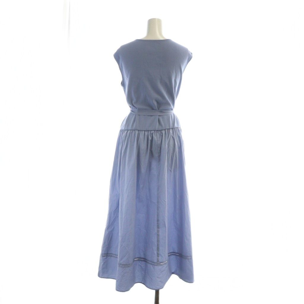 モラビト MORABITO 近年モデル ロングワンピース ノースリーブ 切替 38 青 ブルー GY19 MQ