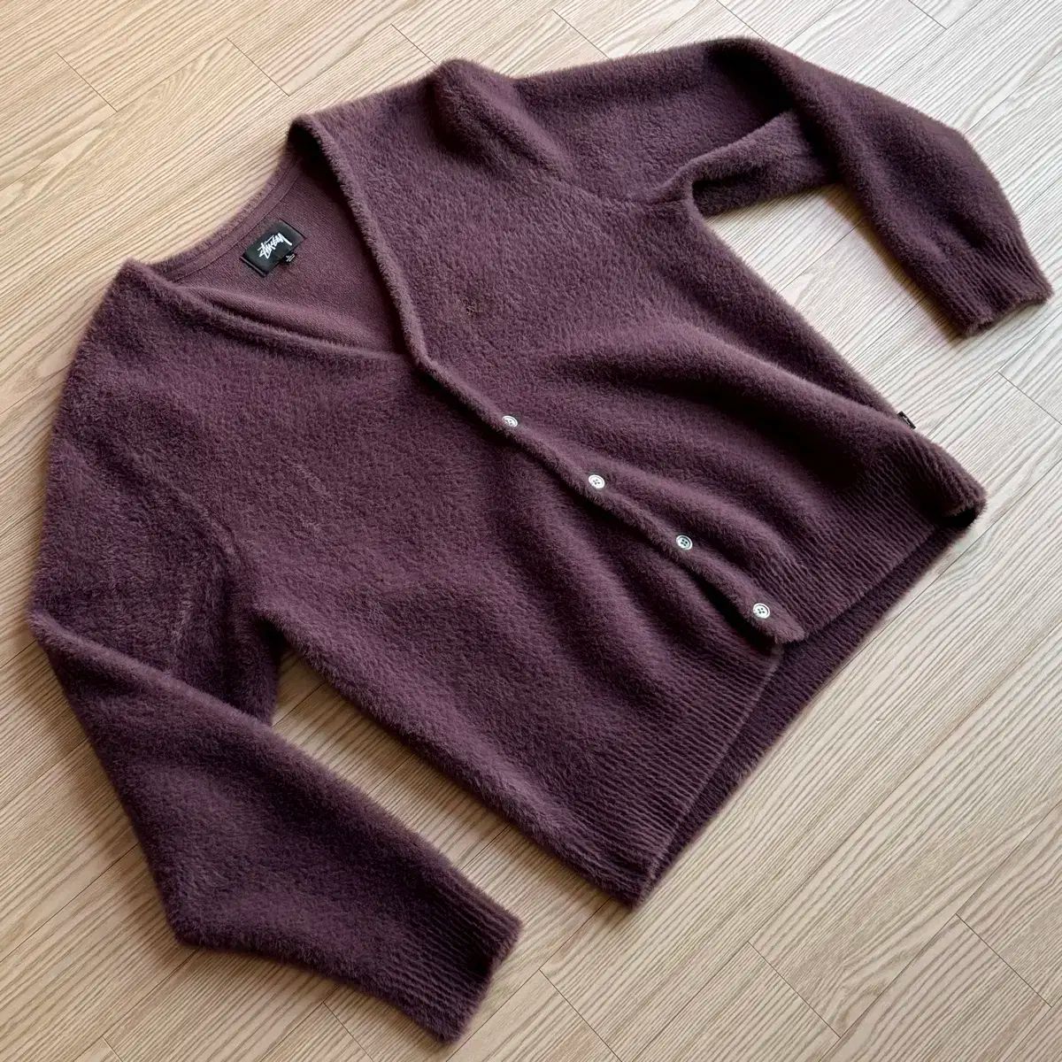 カーディガン マルーン