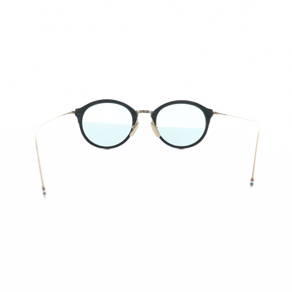 トムブラウン THOM BROWNE TBX908-49-01 サングラス 眼鏡 めがね ロゴ レンズ ゴールド色 黒 ブラック GY18 MQ