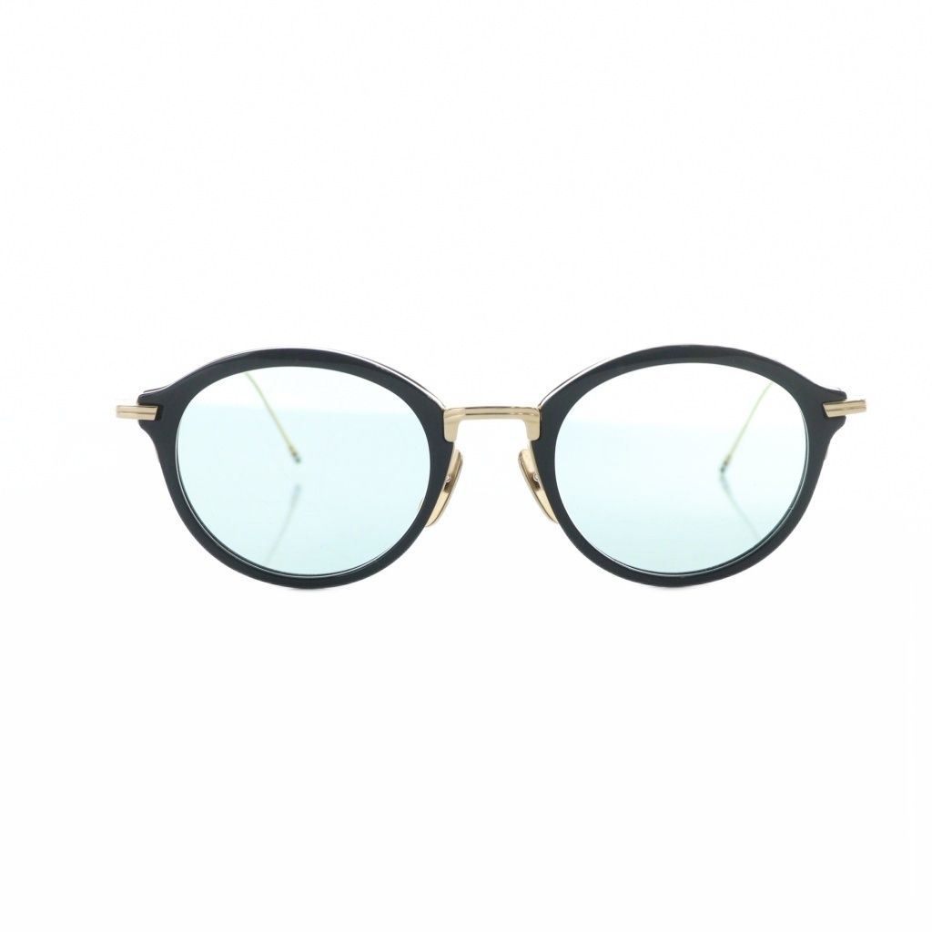 トムブラウン THOM BROWNE TBX908-49-01 サングラス 眼鏡 めがね ロゴ レンズ ゴールド色 黒 ブラック GY18 MQ