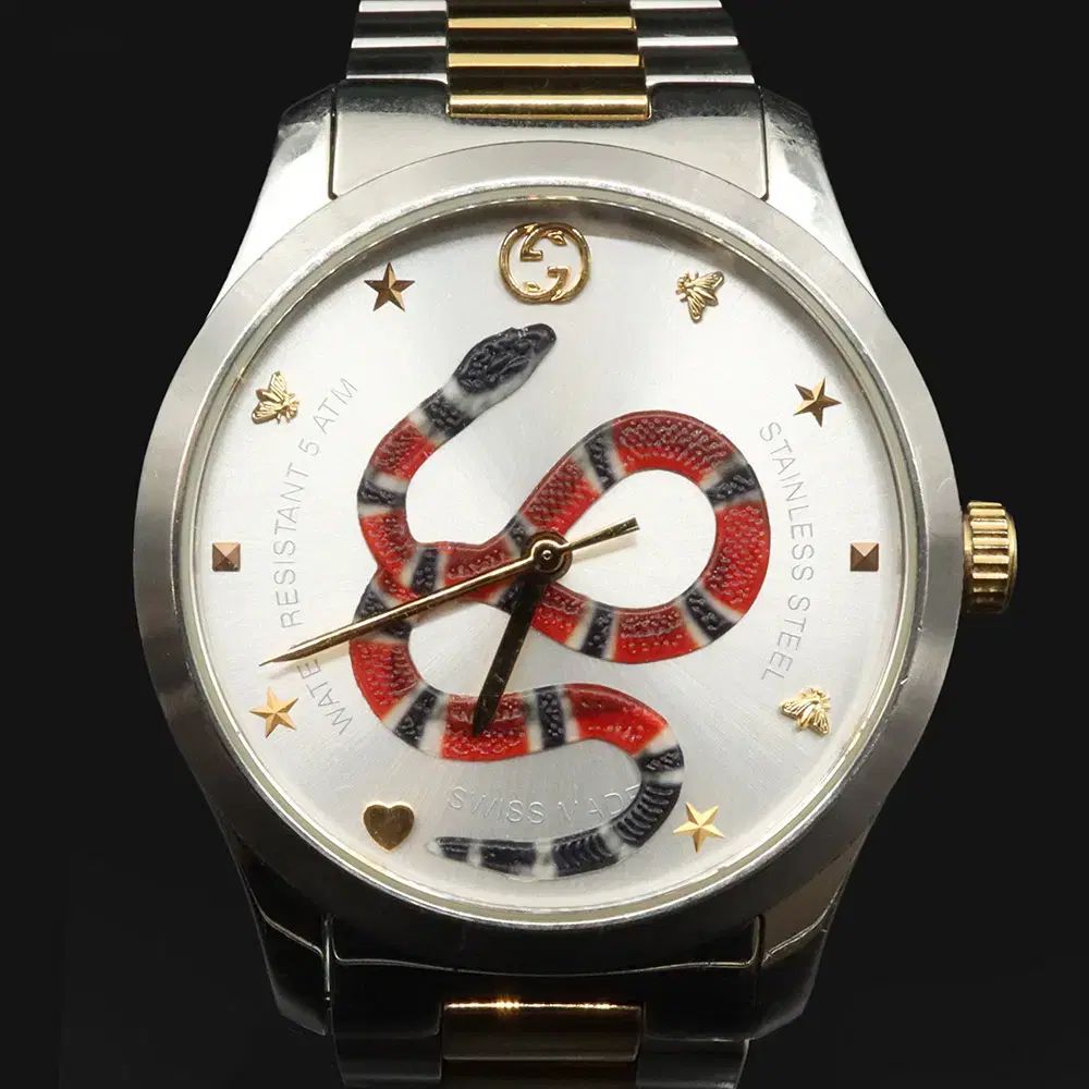 グッチ 38MM スチール Gタイムレス キングスネーク 時計 YA1264075