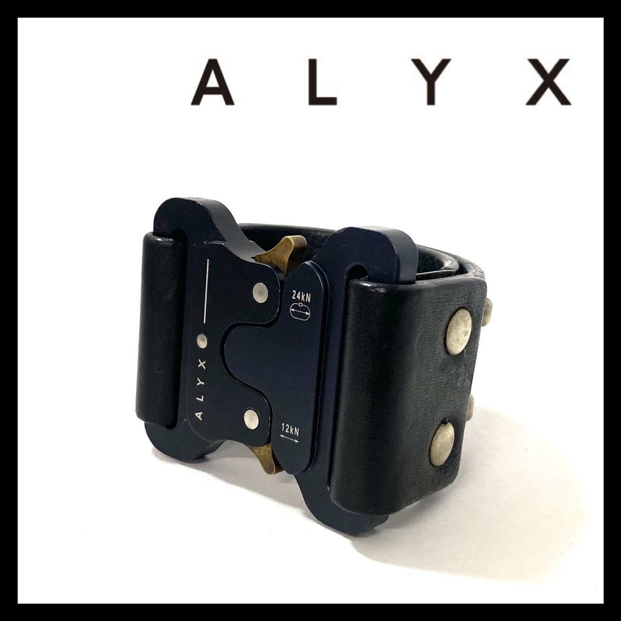 FU ALYX レザー ブレスレット ブラック 黒 1017 ALYX 9SM バックル バングル アリクス FU-5544