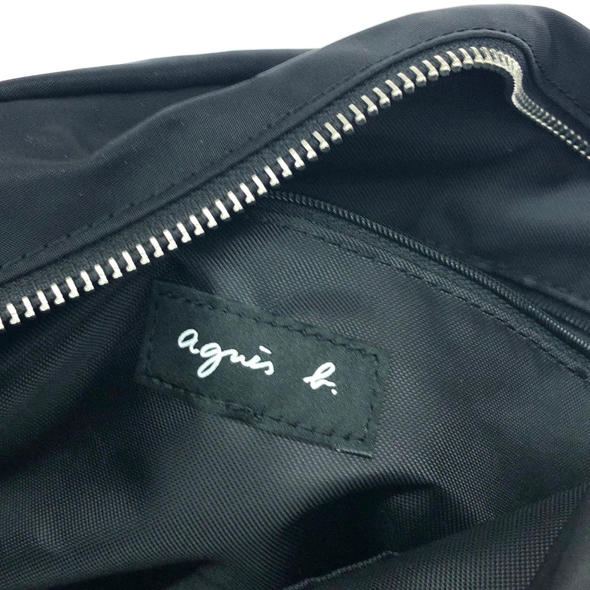 agnes b. アニエスベー ショルダーバッグ ロゴ/ナイロン ブラック  