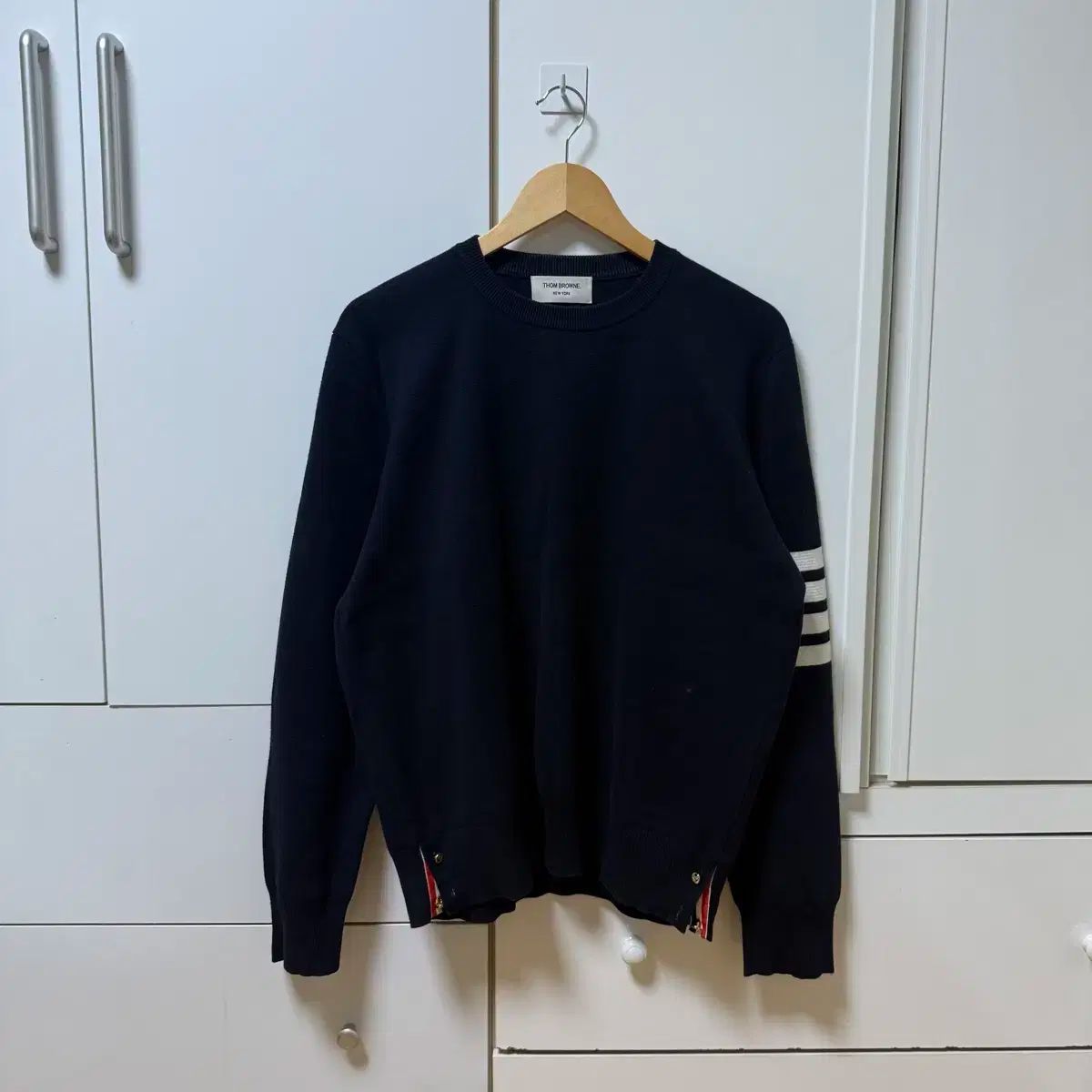 4 トム ブラウン 斜めボーダー 袖ストライプ ミラノステッチ ゴールド ニット