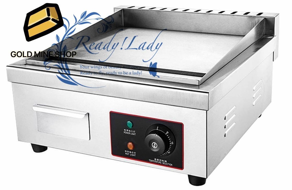 グリドル プレス鉄板 業務用電気グリル 卓上鉄板焼 グリドル鉄板焼き いか焼き パンケーキ 冷麺 焼飯 厚くする 手掴み機 屋台を設置110 v
