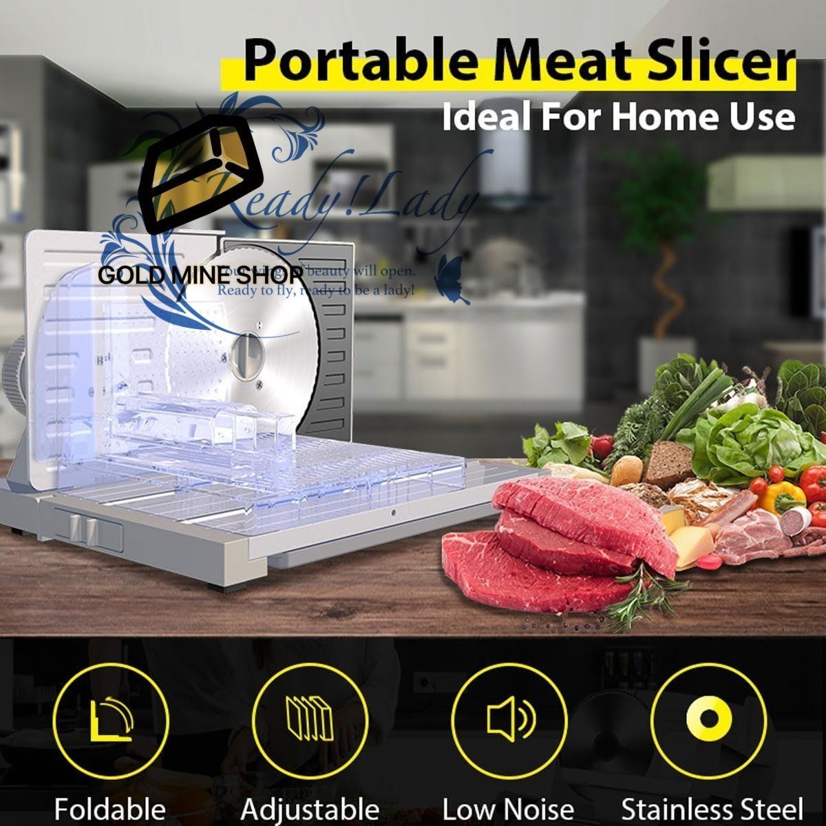 電気ミートスライサー ポータブルステンレス鋼ブレードフードスライサー 折り肉スライサーマシン 食品用の厚さ0 18 mm調節