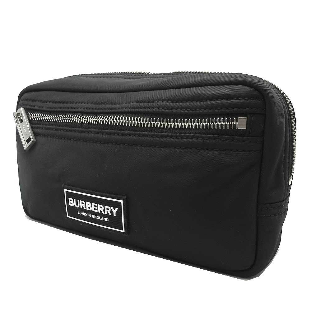 バーバリー 8090576 BLACK ブラック ポーチ BURBERRY LONDON ナイロン ロゴ アンティーク調金具 マルチポーチ ブティック メンズ レディース