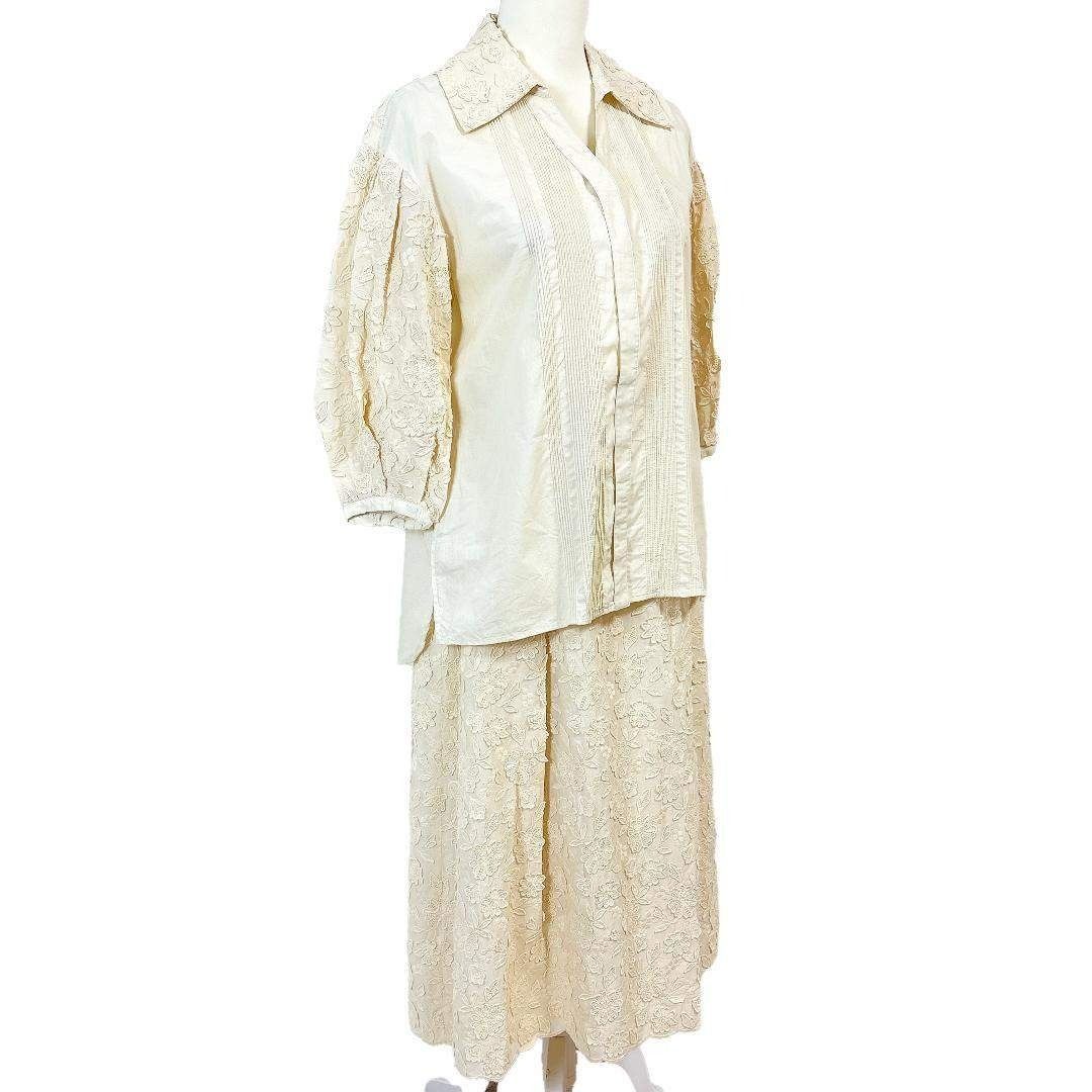 スカートセットアップ ブラウス9号 フラワーレース