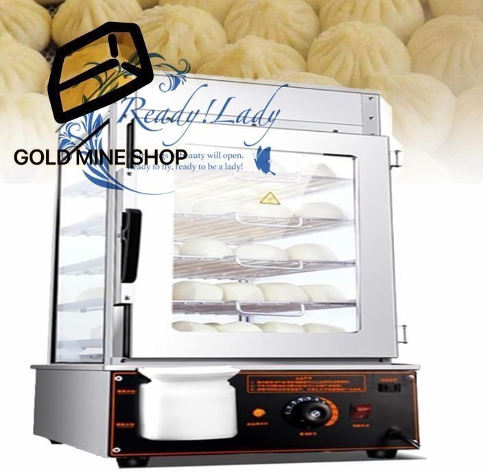 5層電気ホットフードウォーマー フードスチーマーウォーマー 電気パンスチーマー業務用1200 W 温度制御付き5層ステンレス鋼フレーム蒸しパンバンズフードウォーマー