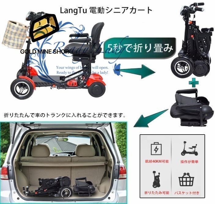 電磁ブレーキ四輪車 3速トランスミッション