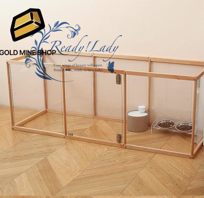 ペットフェンス 透明 扉付き ペットゲート 犬猫 中大型犬用 木製 ペットサークル 高さ63cm 多頭飼い 多機能 脱走防止 ペットガード パーテーション 室内ケージ 犬向けケージ 簡単組立 組み合わせ自由 階段 玄関用 8枚組み合