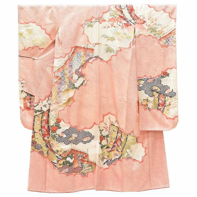 訪問着 フルセット 着物 正絹 加賀友禅 虫食い 淡い紫 幻想 F7 楽天