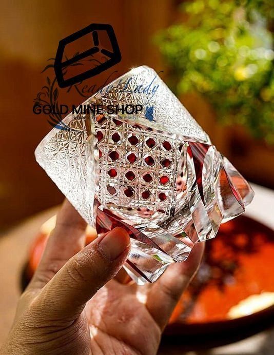 ウイスキーグラス クリスタル ロックグラス ブランデーグラス 菊籠目紋 250ml おしゃれ 日本酒 グラス 父の日 母の日 還暦祝い 結婚祝い プレゼント ギフト 贈答品 木箱入 ギフト 琥珀色 黒