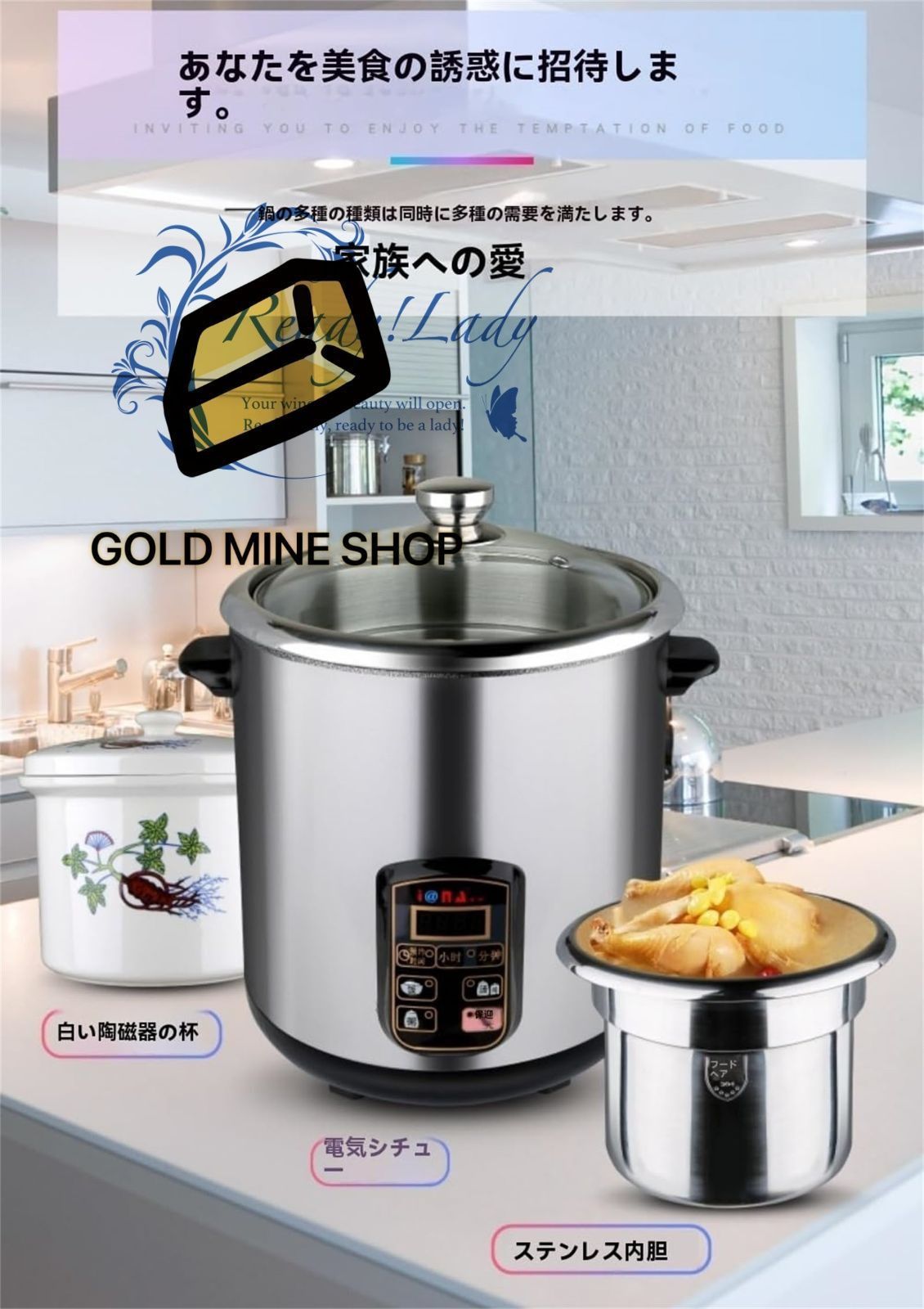 炊飯ジャー炊飯器5合炊き 好みに合わせたかたさを選択 6時間タイマーと9時間予約が な 健康向け 低熱量マイコン式すいはんき タッチ操作6つの便利なモード 炊飯 玄米 おかゆ 炊込み ケーキ 煮込み 12 L シルバー