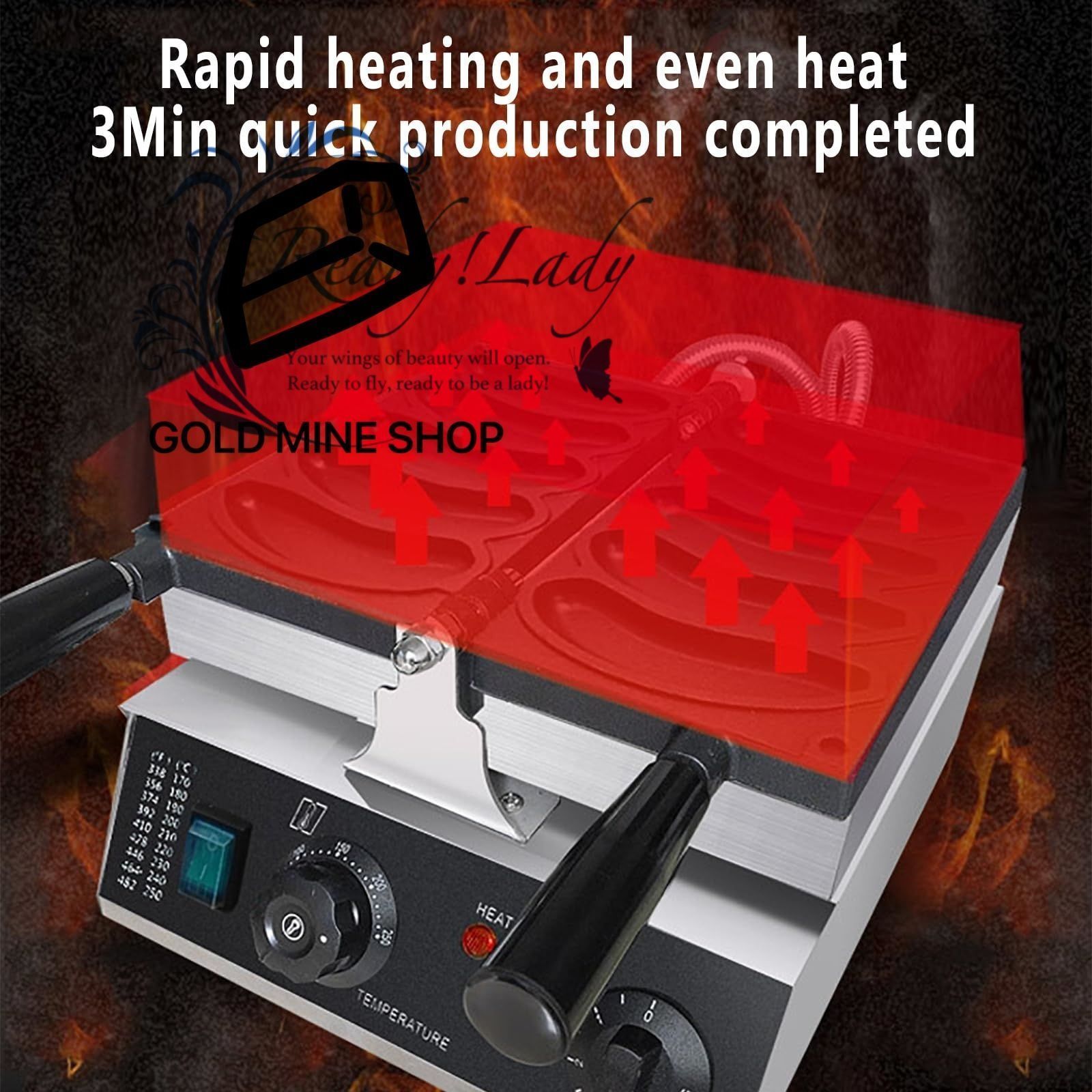 バナナ型アイスクリームたい焼き機 両面ノンスティックテフロンベーキングパン