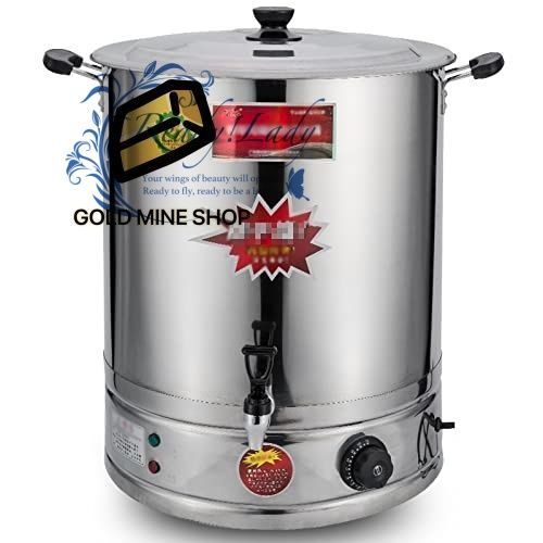 蛇口付きステンレス鋼電熱温水器 大容量アンチドライケータリング壷 家族の集まり用温水ミルクティーなど 蛇口なし 48L