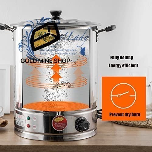 蛇口付きステンレス鋼電熱温水器 大容量アンチドライケータリング壷 家族の集まり用温水ミルクティーなど 蛇口なし 48 L