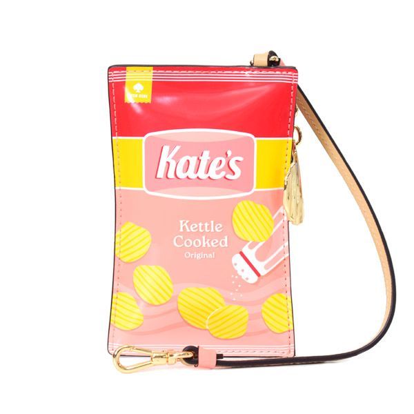 ケイトスペード コインケース katespade ポテトチップス パテント レザー スナック タイム プリント カードホルダー カードケース リストレット フラグメントケース 小銭入れ マルチ KL570