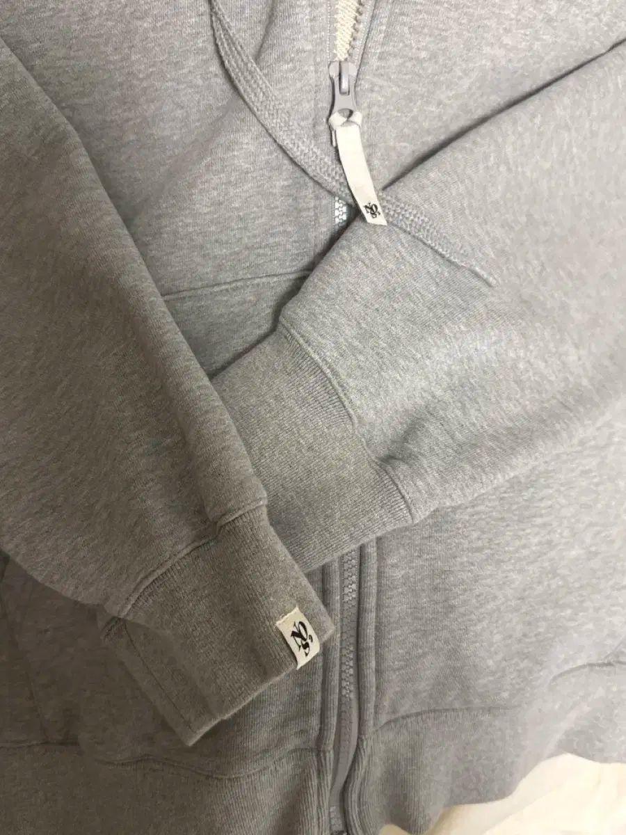  NOS 7 フードジップアップ グレー S パーカー トップス