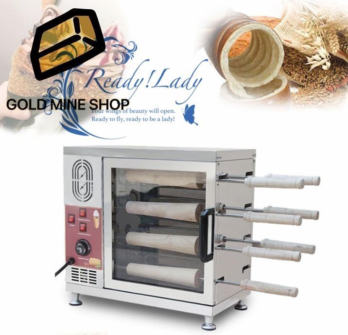 電気アイスクリームコーンマシン のローラー付き3200 W商業煙突ケーキオーブン 温度範囲 50° C～300° C スナックバー レストラン用トースターマシン