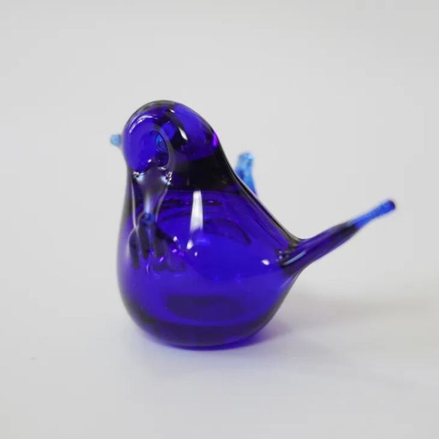Cobalt Blue Glass Bird Figurine コバルトブルーの鳥 1970年代 北欧ヴィンテージ スウェーデン ガラス 彫刻 置物 ミッドセンチュリー NEXPOTALLINN_EU