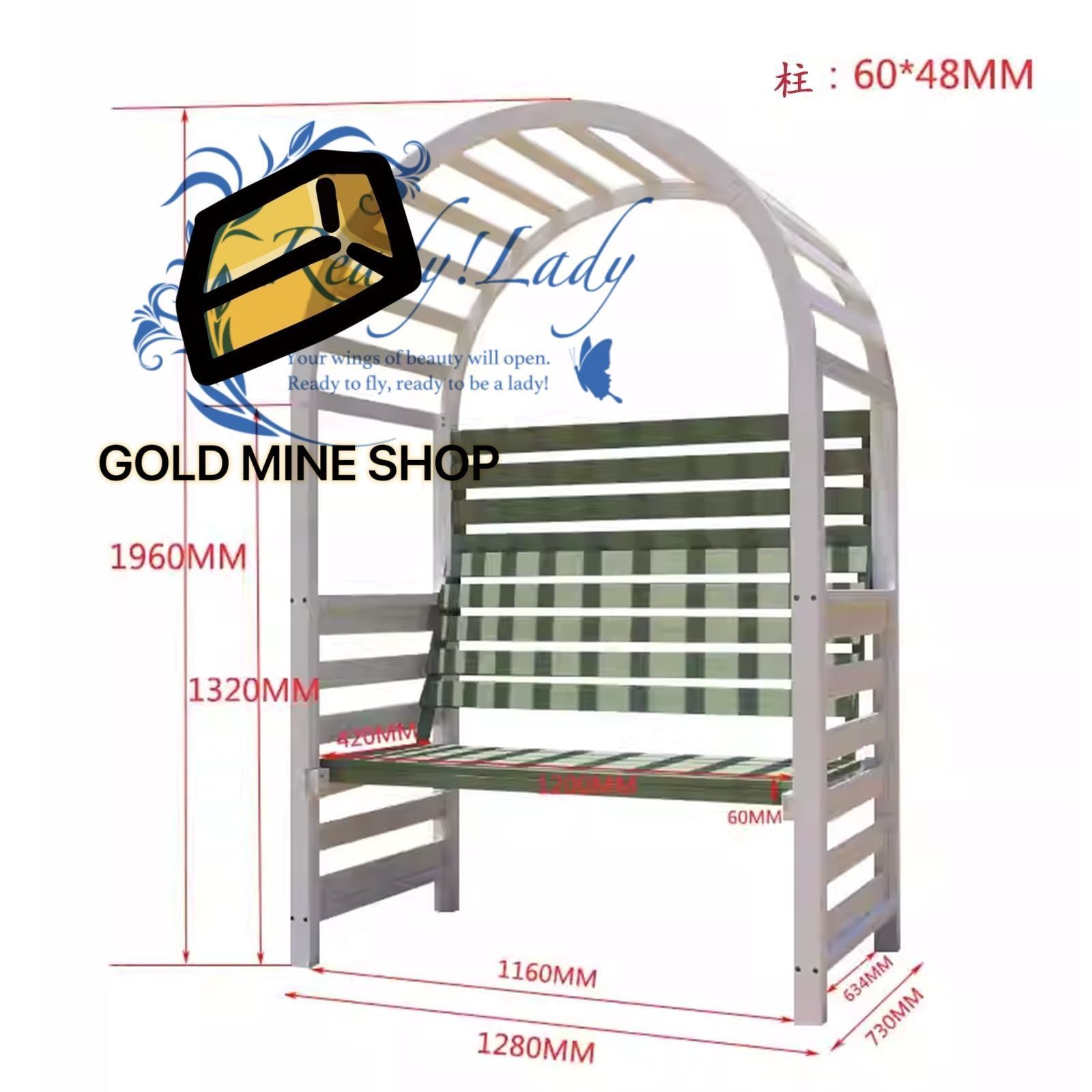 ガーデンベンチ ガーデンベンチ 屋外 ベンチシート付きソリッドウッドガーデンアーチハウス ガゼボベンチ 屋根付き耐候性テラスベンチ 日焼け防止&防食 付き耐候性テラスベンチ 屋外の庭のベンチ 耐荷重350kg