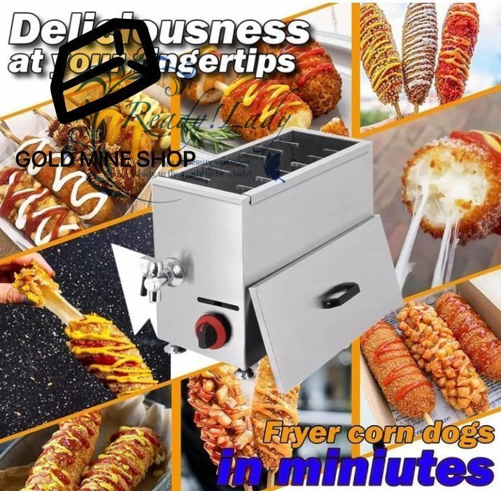 チーズホットドッグスティックメーカーマシン 21L業務用フライヤースナック フードメーカーコーンドッグマシン キッチン ダイニングルーム用