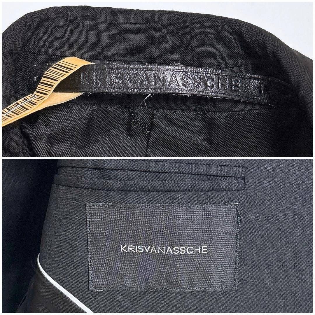 KRIS VAN ASSCHE メンズテーラードジャケット 46 ブラック 無地