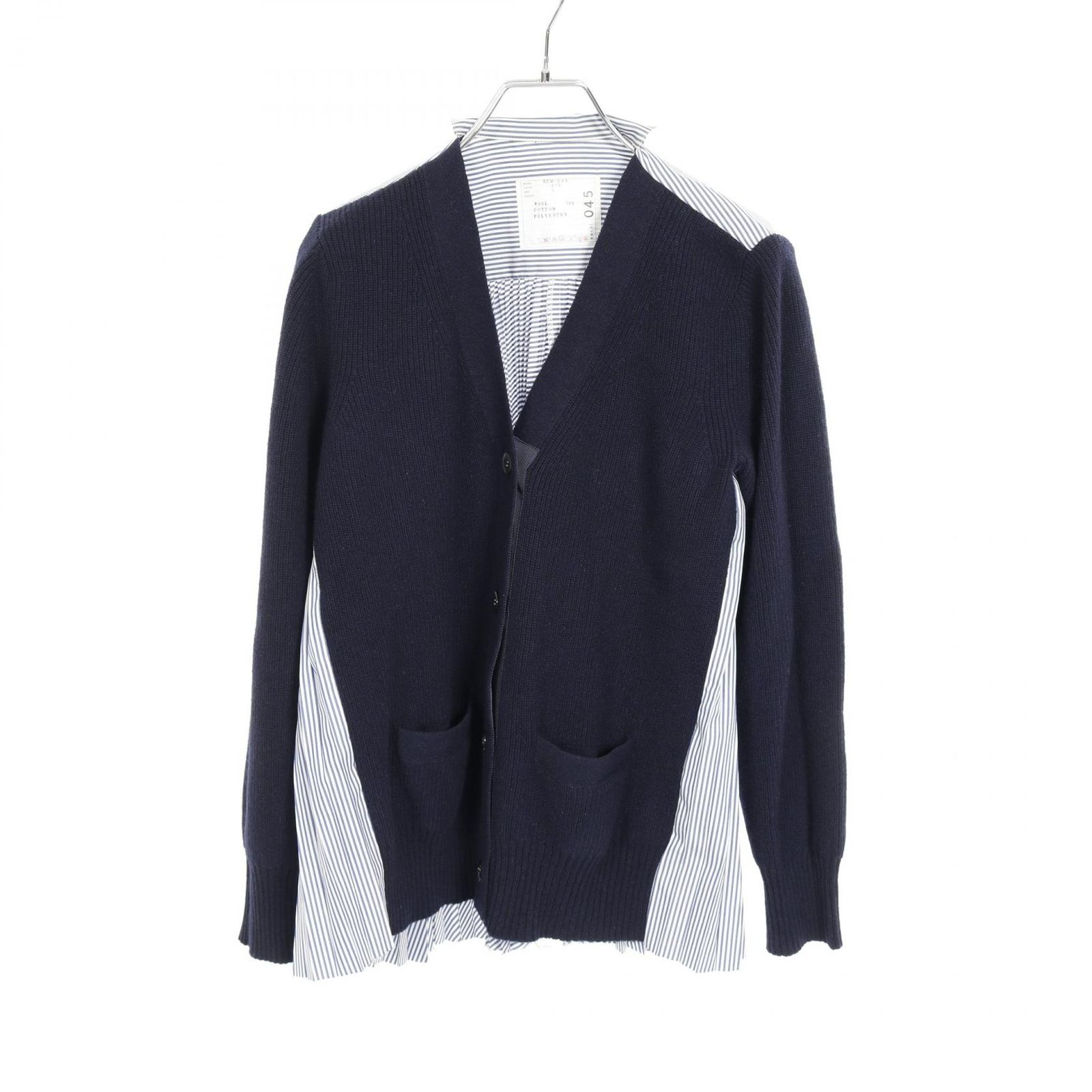 Sacai サカイ ストライププリーツシャツ カーディガン