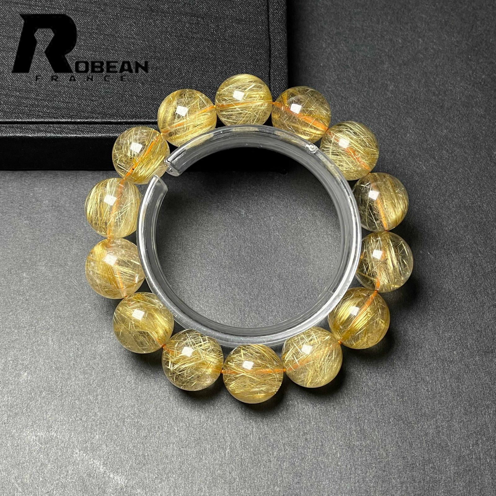 EU製 定価168万円 ROBEAN ! 満針ルチルクォーツ ブレスレット パワーストーン 天然石 金運 お守り プレゼント 16-16.6mm D1103942 WWW_SHINETEETH_COM