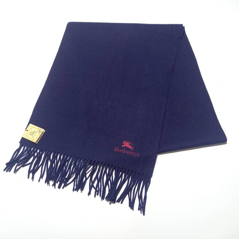 バーバリーズ ウール マフラー ネイビー Burberrys
