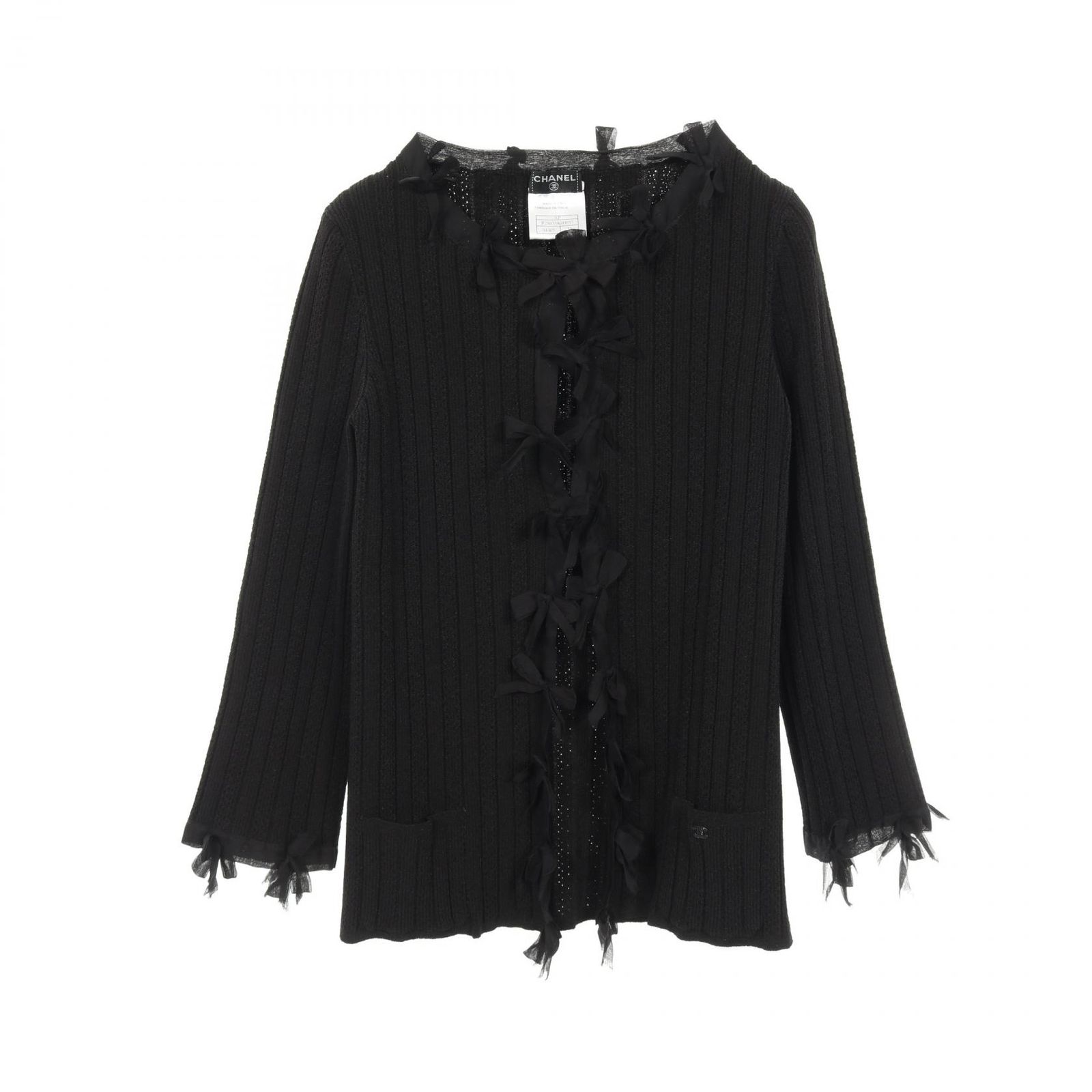 CHANEL シャネル リボン付き カーディガン