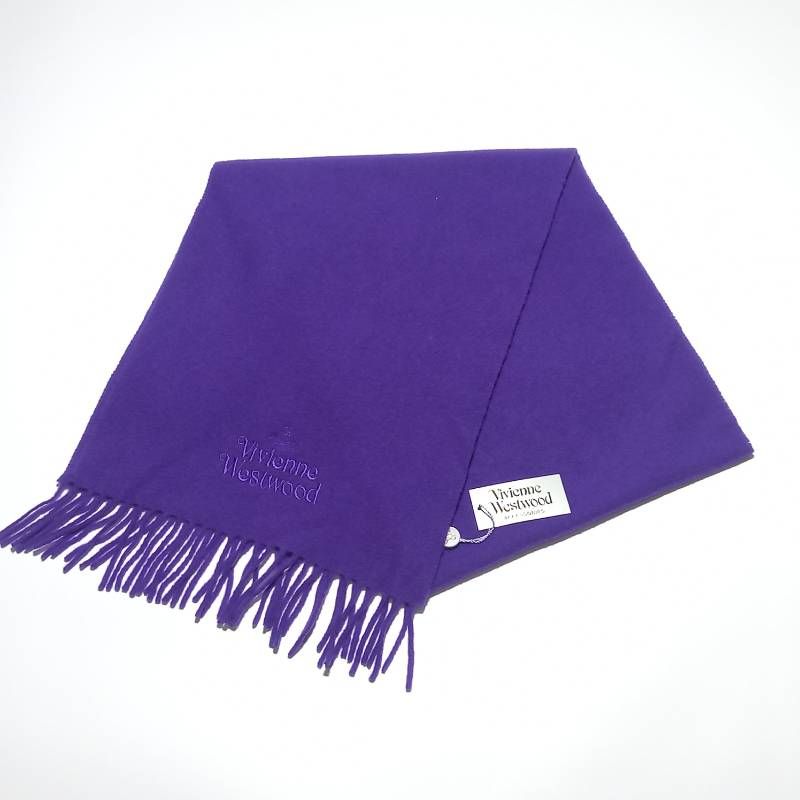 ヴィヴィアンウエストウッド ウール マフラー パープル 紫 Viviienne Westwood