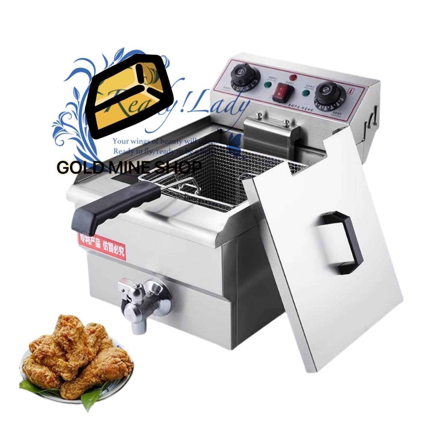 電気フライヤー 業務用 フライヤー 卓上フライヤー ステンレス鋼 揚げ物器 60℃-200℃ 家庭用フライヤー 洗浄簡単 ポテトフライ 天ぷら とんかつ 唐揚げなどの揚げ物の調理に適です 10Lシングルシリンダー