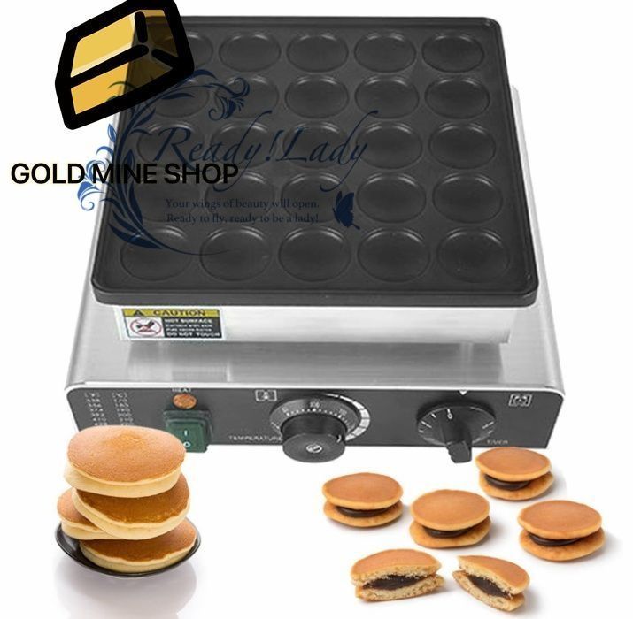 850W 電気パンケーキアイロン マフィンマシン 業務用 25 個入りミニパンケーキメーカーマシン ノンスティックパンケーキマシン 50-300℃ ステンレススチール 家庭用 レストラン用