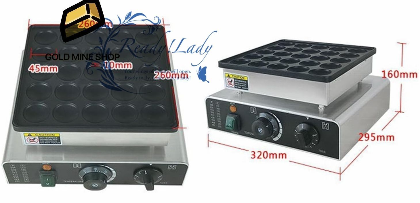 850W 電気パンケーキアイロン マフィンマシン 業務用 25 個入りミニパンケーキメーカーマシン ノンスティックパンケーキマシン 50-300℃ ステンレススチール 家庭用 レストラン用 MARWIL-DEMENAGEMENTS_CH