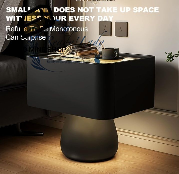 ナイトテーブル 照明付き サイドテーブル サイドテーブル リビングルーム ベッドサイドテーブル フロアライト ミニチェスト モダンな1段エンドサイドテーブル