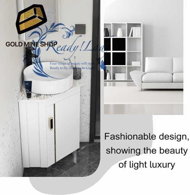 陶器コーナー洗面台 コーナーバスルームキャビネット